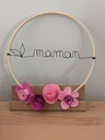 detail roses papier enroulees couronne bambou fil aluminium maman