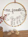 detail couronne famille prenoms coquelicots feuillages fil noir bambou