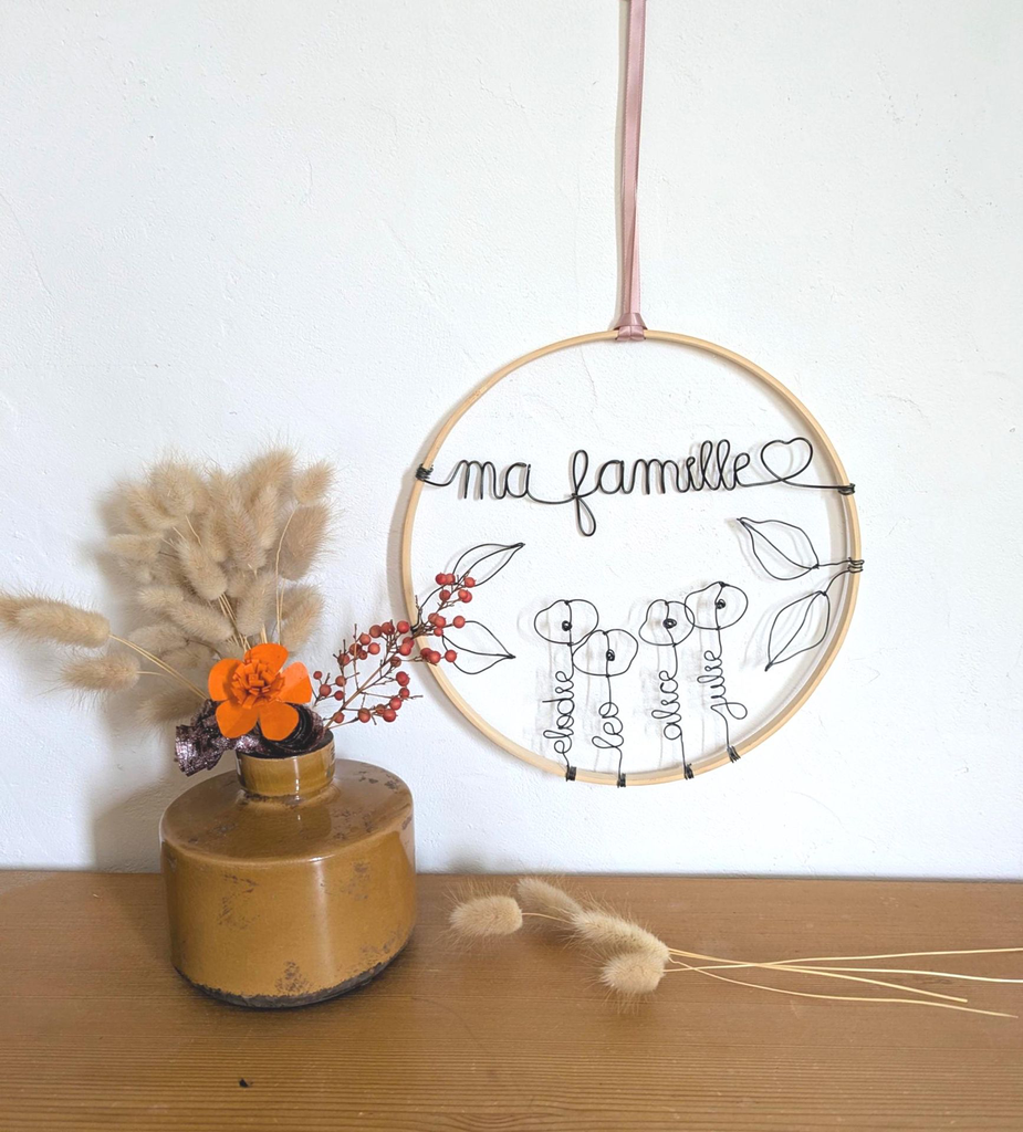 couronne famille personnalisee cadeau fete des meres famille artisanal