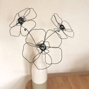 déco bohème florale originale bouquet fil aluminium noir artisanal