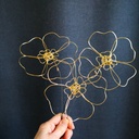 coquelicots en fil de fer champetres bouquet durable dore fait main