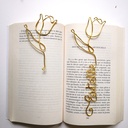 marque page tulipe fil aluminium dore cadeau maitresse fin annee