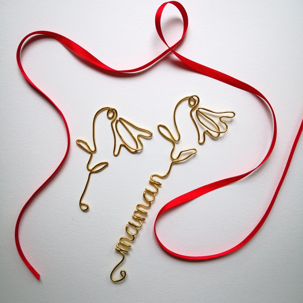 marque-page campanule fil metal prenom cadeau maitresse original