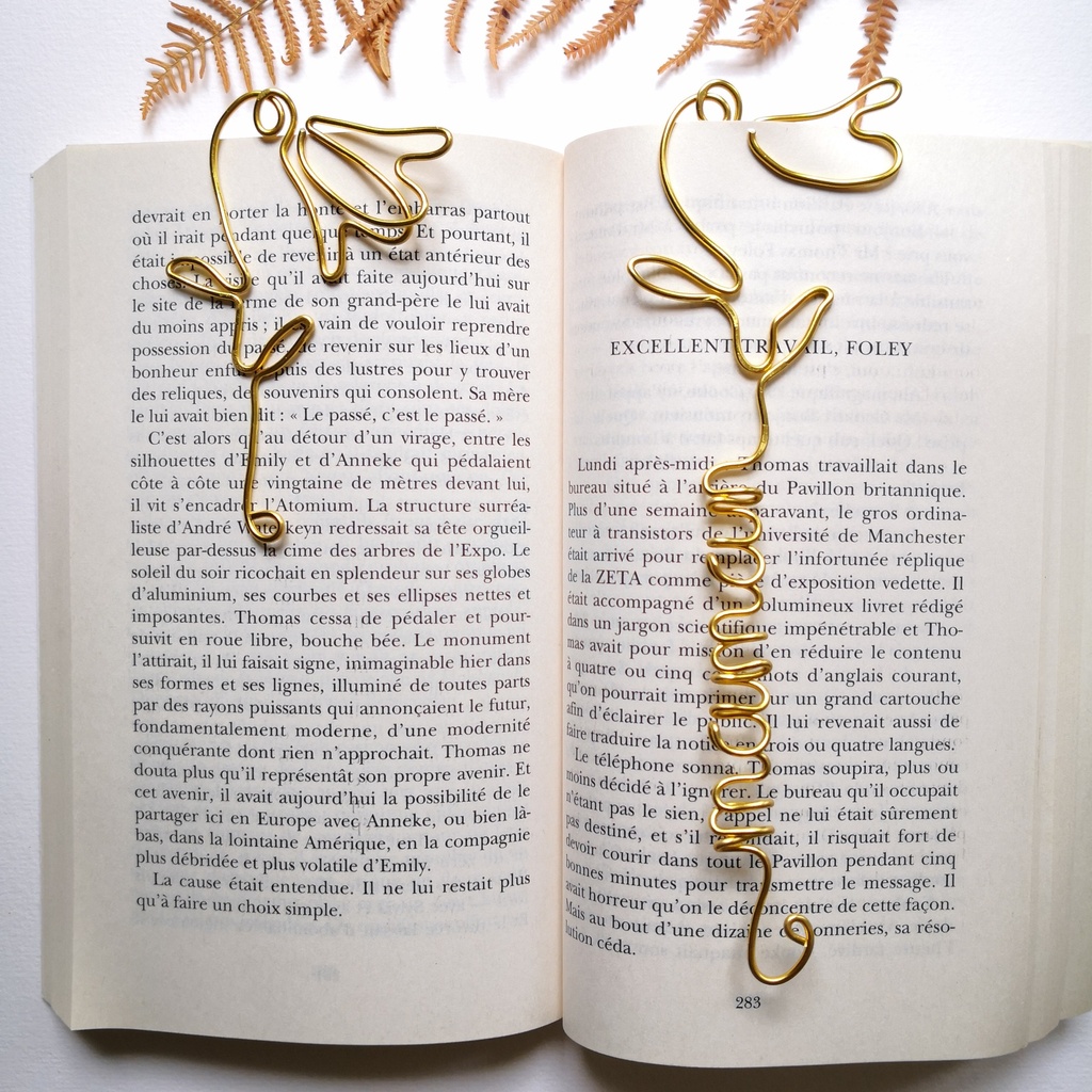 marque-page campanule fil metal accessoire de lecture cadeau original