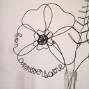 fleur prénom anniversaire fil metal noir cadeau original
