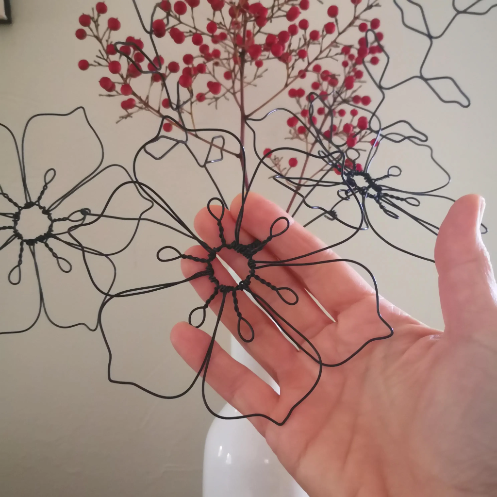 bouquet poinsettias feuillages fil de fer fait main France