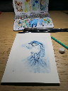 Aquarelle originale de moineau