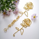 Marque-Page personnalisé en fil de métal motif Rose - cadeau fait main France