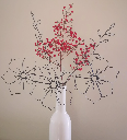 Bouquet Poinsettias en Fil de Fer et Feuillages