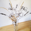 Bouquet Fleurs des champs et Graminées en Fil de fer recuit Noir