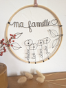 Couronne famille personnalisée prénoms en fil de fer noir — décoration murale fait main France