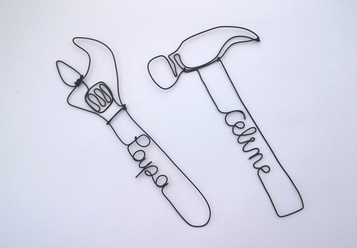 Outil(s) Prénom en Fil de Métal Noir