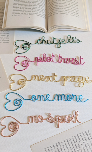 Marque-Page Coeur spirale Personnalisé  en fil d’aluminium coloré